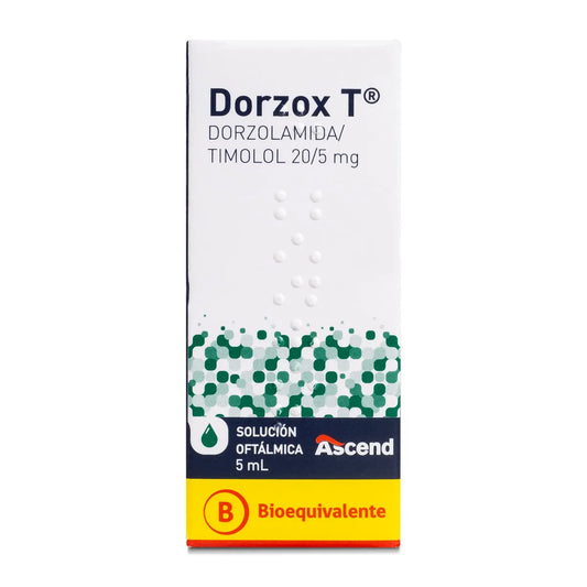 Dorzox T Solución 20 mg/5mg x 5 ml (Timolol/Dorzolamida)