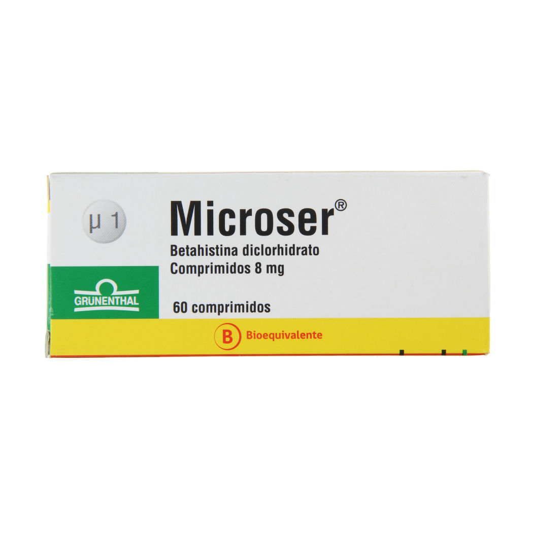 Microser Comprimidos 8 mg x 60 (Betahistina)