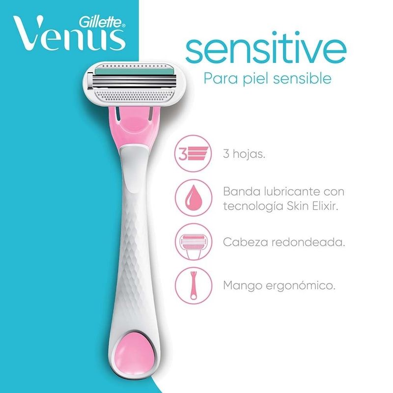 Gillette Venus Maquina Simply 3 Sensitive x 4 Unidades