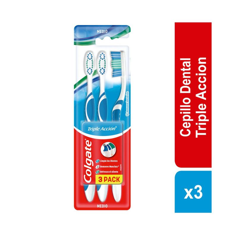 Cepillo Dental Pro Doble Accion x 3 Unidades