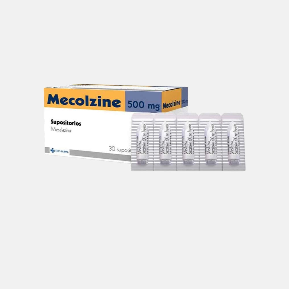 Mecolzine Supositorios 500 mg x 30 (Mesalazina)