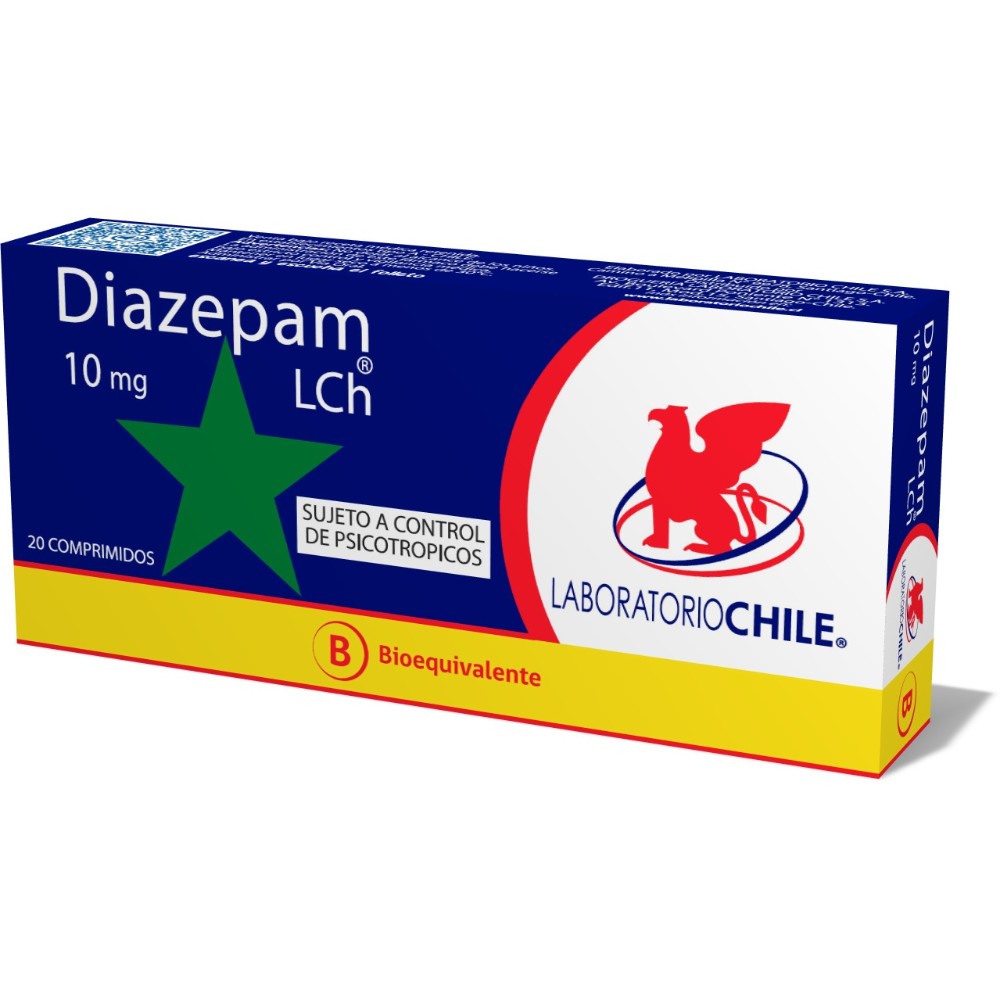 Diazepam Comprimidos 10 mg x 20 Chile