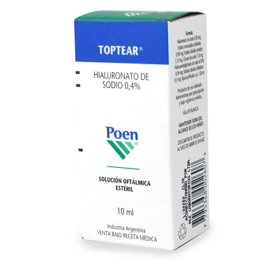 Toptear Lc Solución Oftálmica 0,4% x 10 ml (Hialuronato De Sodio)