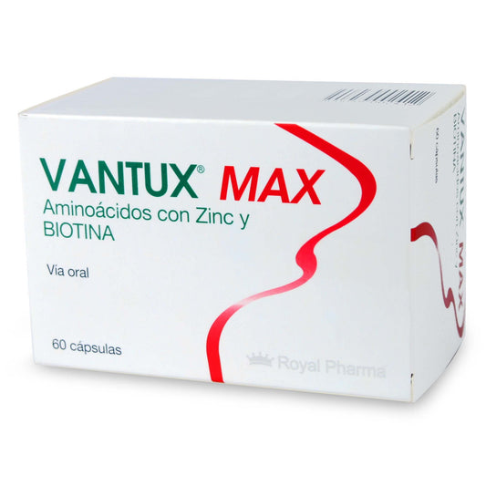 Vantux Max Cápsulas x 60 (Biotina/Calcio/Cistina/Metionina/Piridoxina)