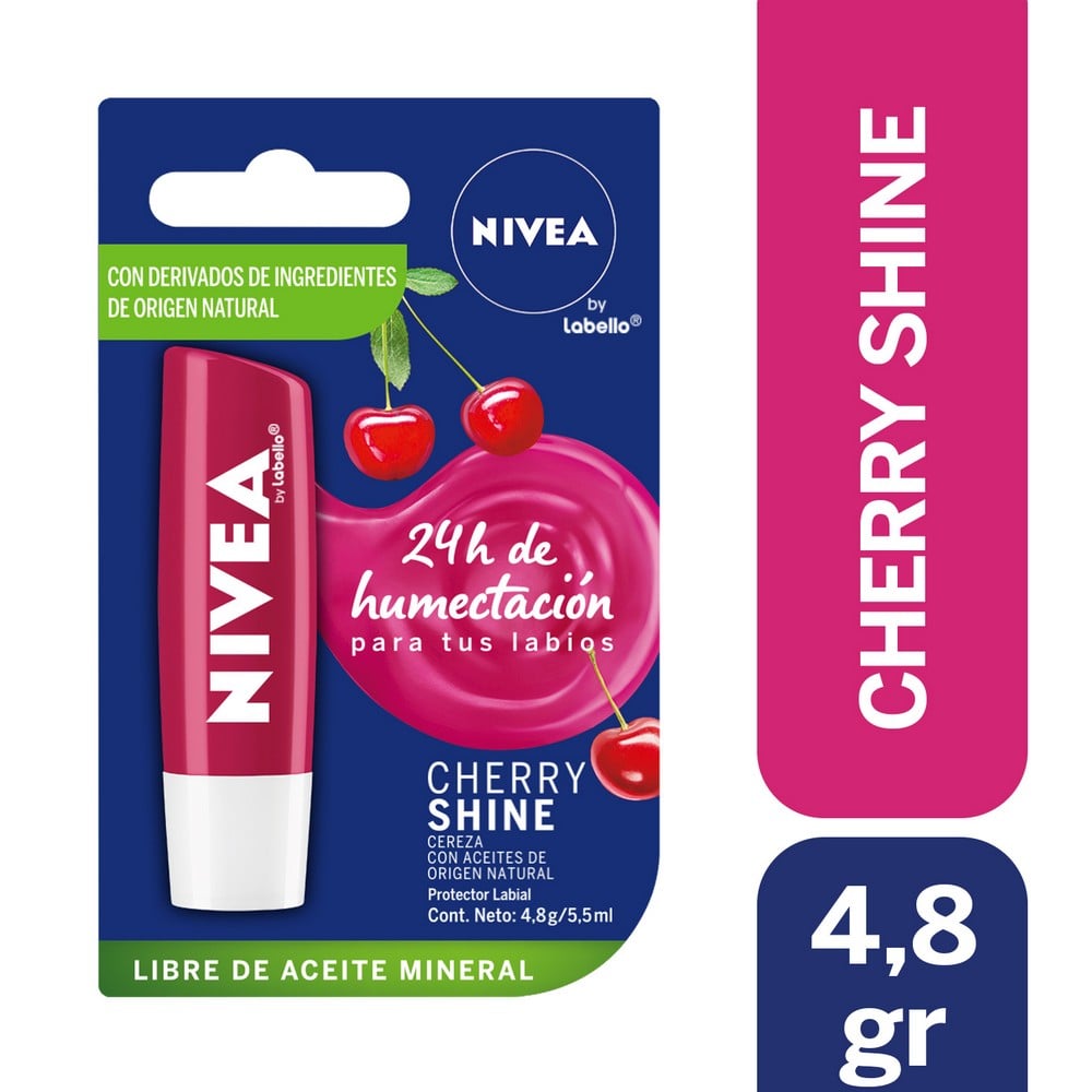 Nivea Lip Care Fruity Shine Cereza x 4,8 Gr
