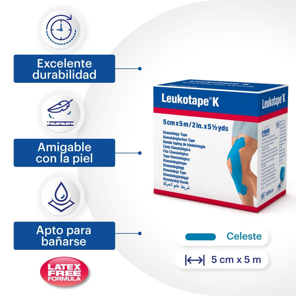 Leukotape K 5 Cm x 5 Metros Azul x 1 Unid