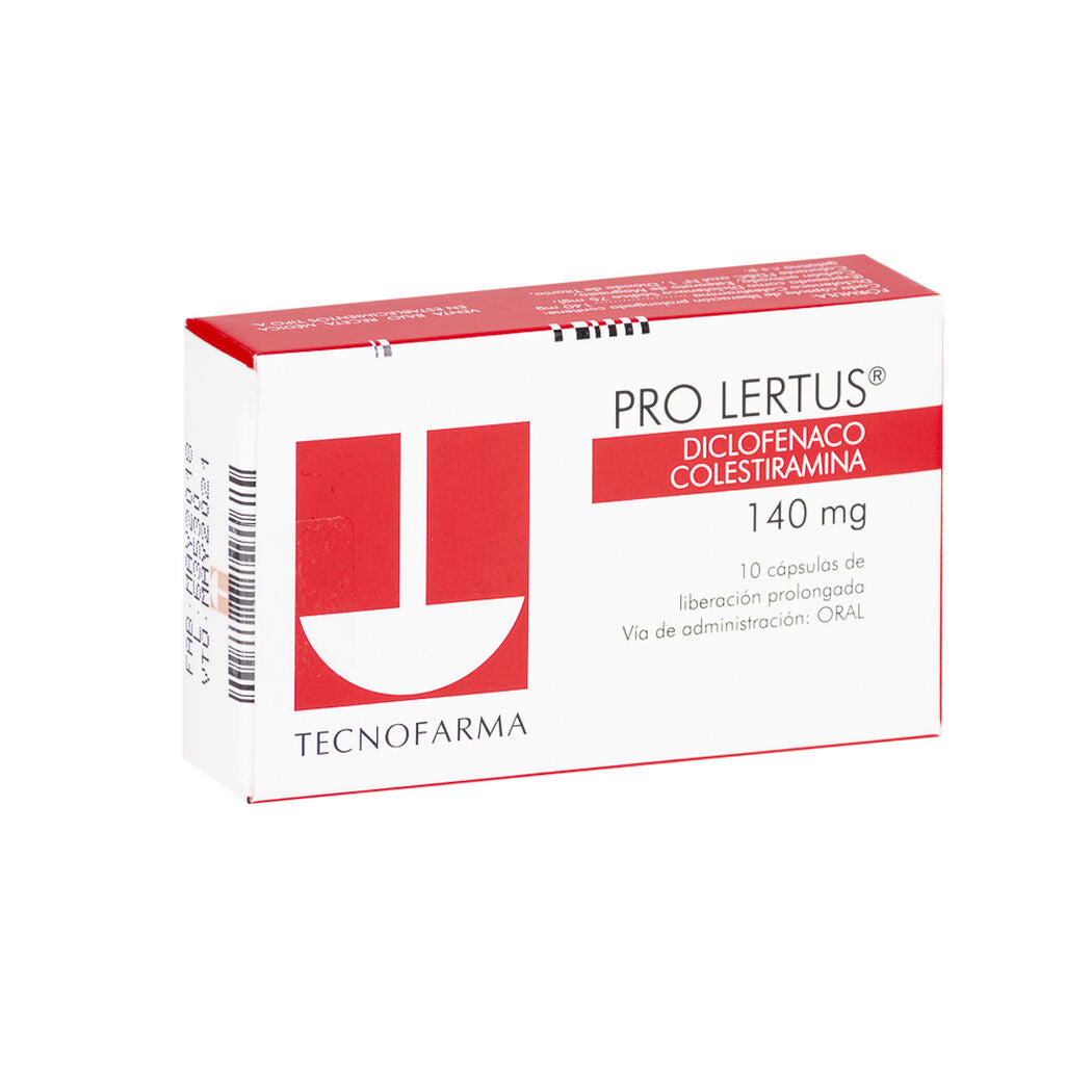 Pro-Lertus Cápsulas 140 mg x 10 (Diclofenac Colestiramina)