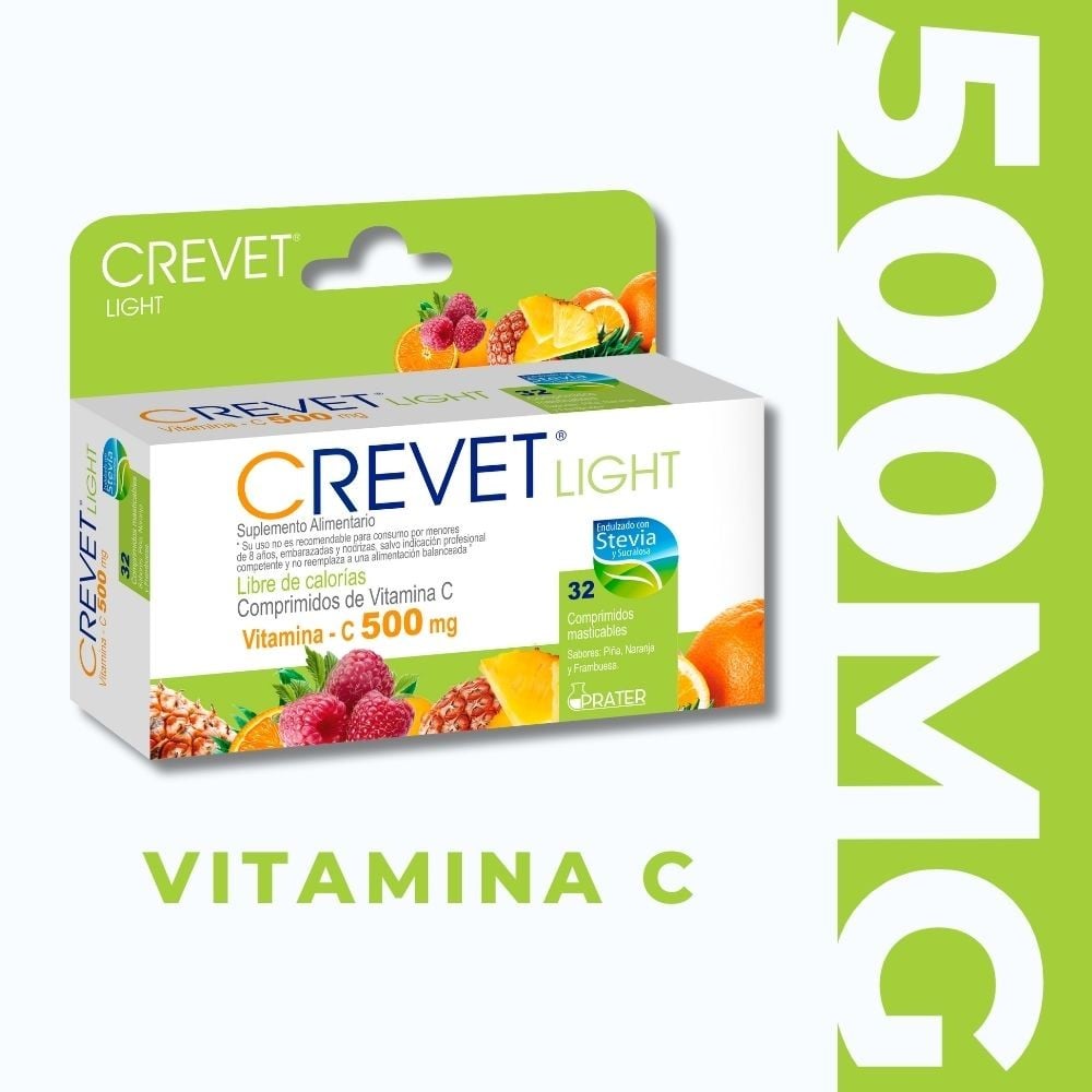 Crevet Light Multisabor Comprimidos Mast 500 mg x 32 (Vitamina C)