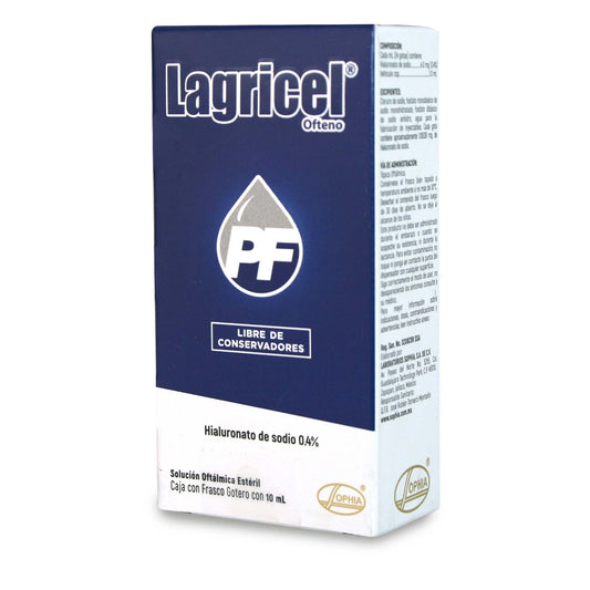 Lagricel Ofteno Pf Solución Oftálmica x 10 ml (Hialuronato De Sodio)