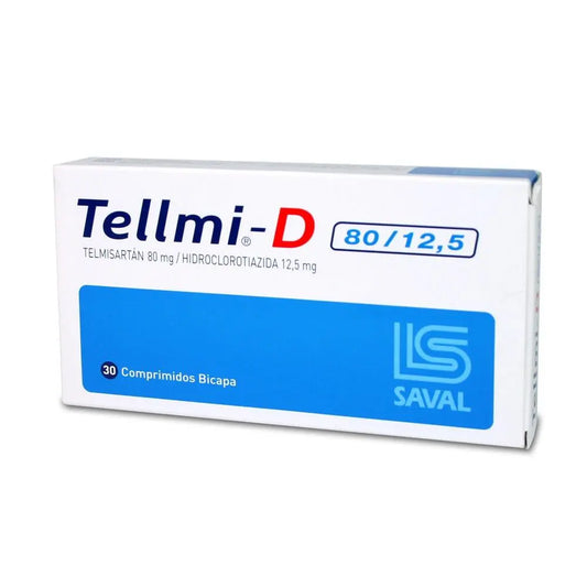 Tellmi-D Comprimidos 80/12,5 mg x 30 (Telmisartan+Hidroclorotiazida)