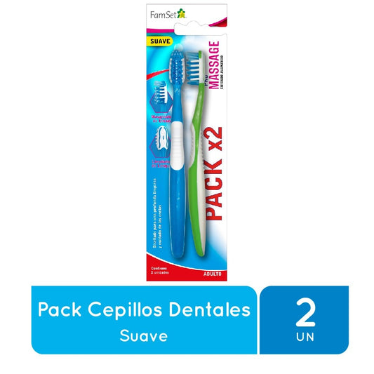 Dentalclean Cepillo Dental Adulto Suave x 2 Unidades