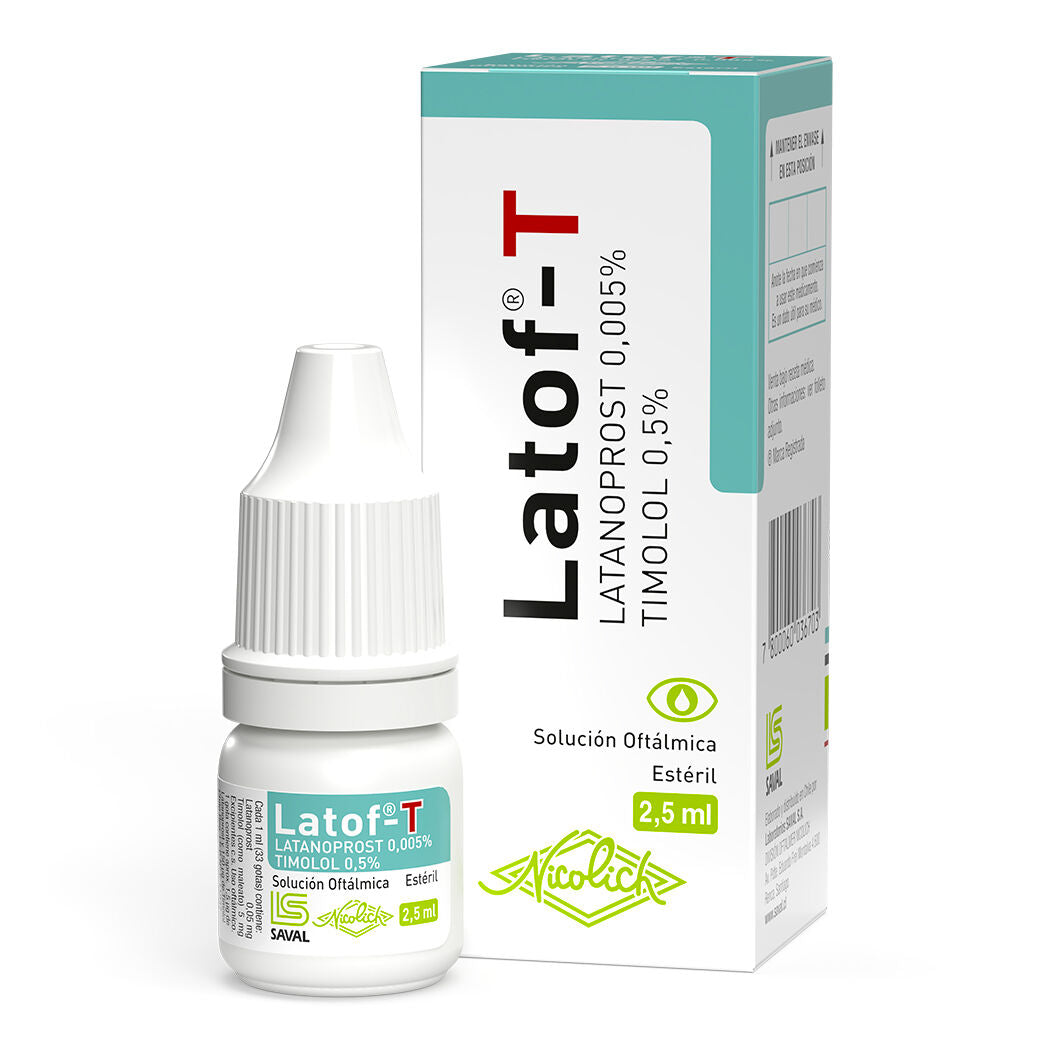 Latof-T Solución Oftálmica x 2,5 ml (Latanoprost/Timolol)