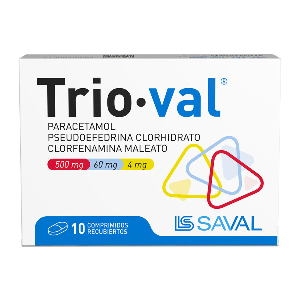 Trio Val Comprimidos x 10 (Pseudoef/Paracetamol/Clorfenamina)