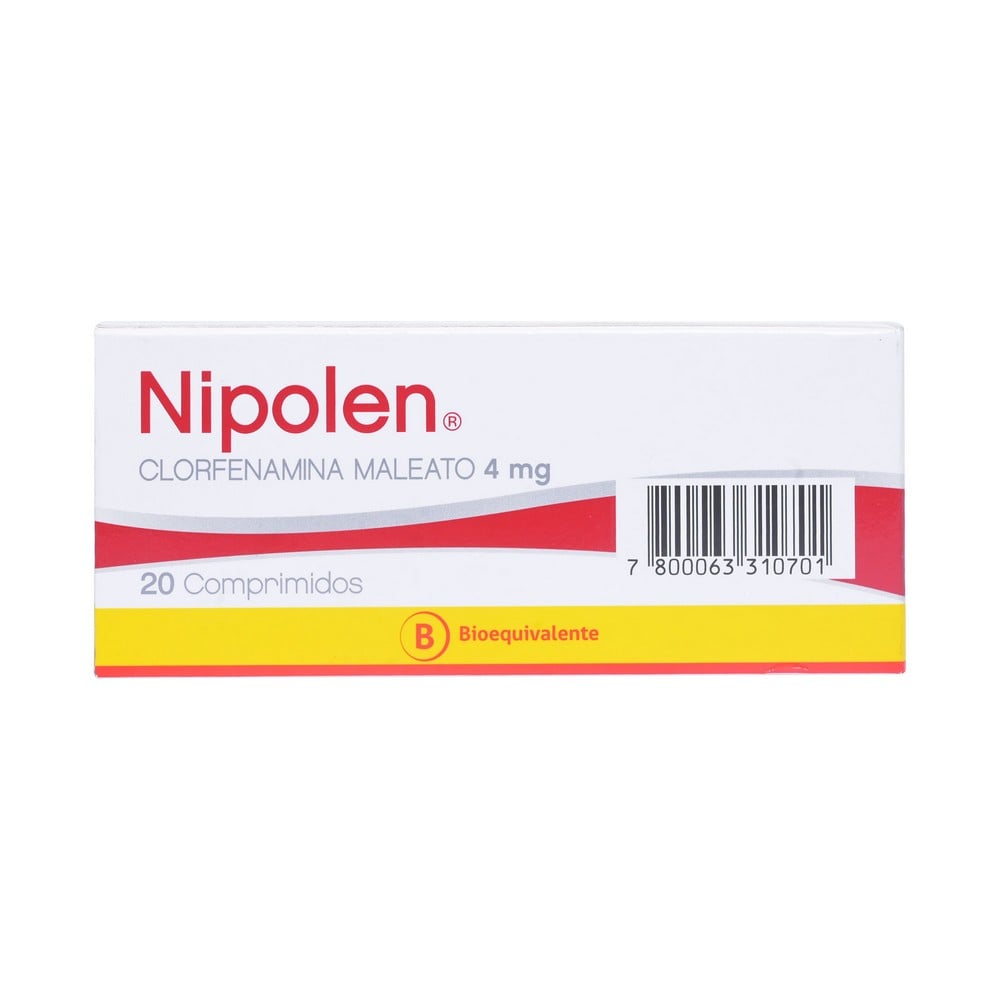 Nipolen Comprimidos 4 mg x 20 (Clorfenamina)