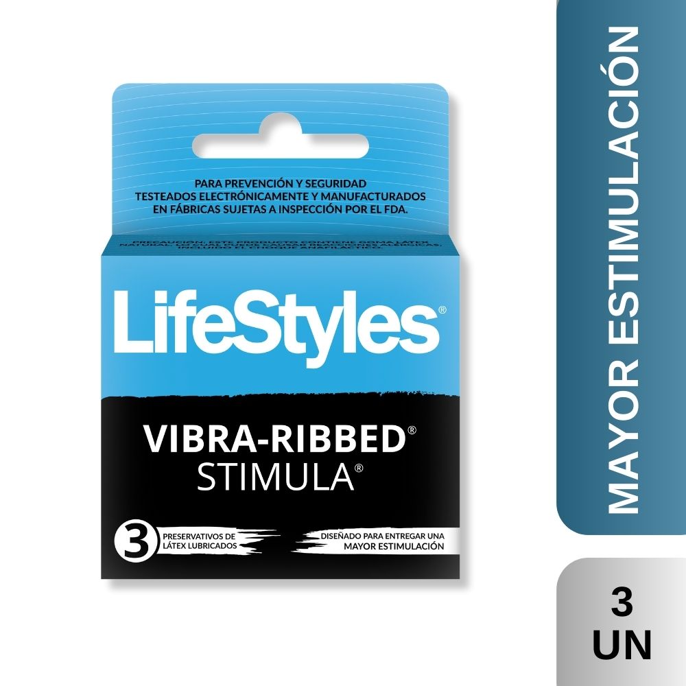 Preserv Lifestyles Vibra Ribbed Stimula x 3 (Preservativo)