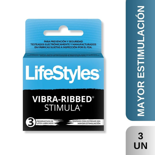 Preserv Lifestyles Vibra Ribbed Stimula x 3 (Preservativo)