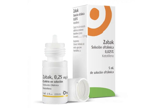 Zabak 0,025% Solución Oftálmica x 5 ml (Ketotifeno)