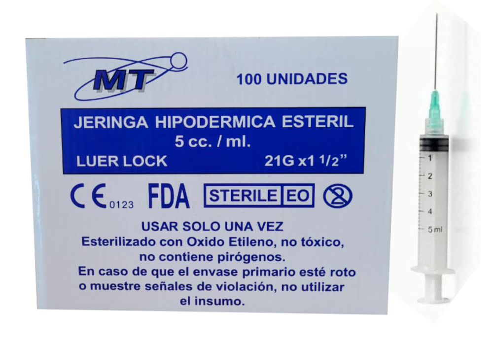 Jeringa 20 Cc C/A 21 1 1/2 Luer Lock x 50 Unidades (Jeringas)