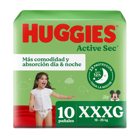 Huggies Active Sec Xxxg x 10 Unidades