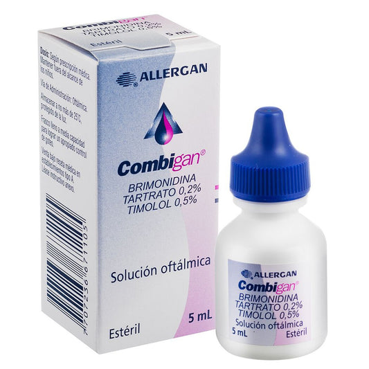Combigan Solución Oftálmica x 5 ml (Brimonidina/Tartrato 0,2% / Timolol0,5%)
