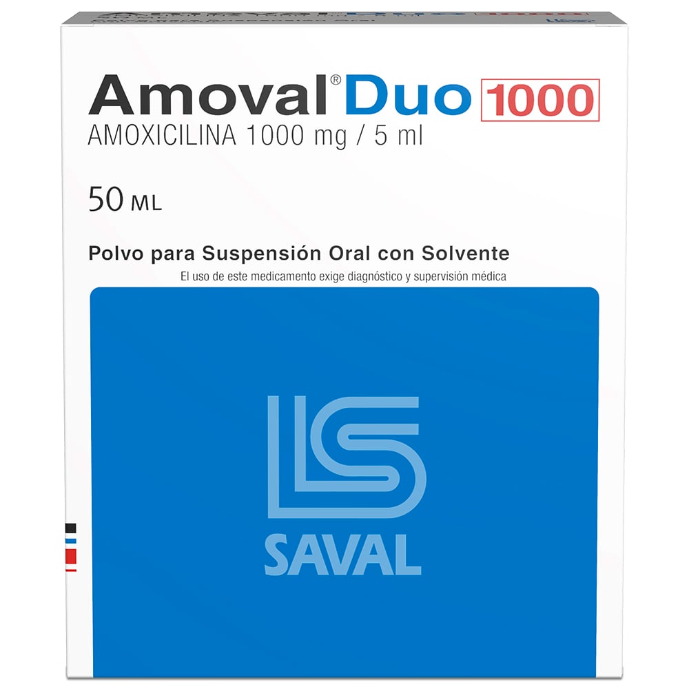 Amoval Duo Amoxicilina 1000 mg / 5 mL Suspensión Oral x 50 mL