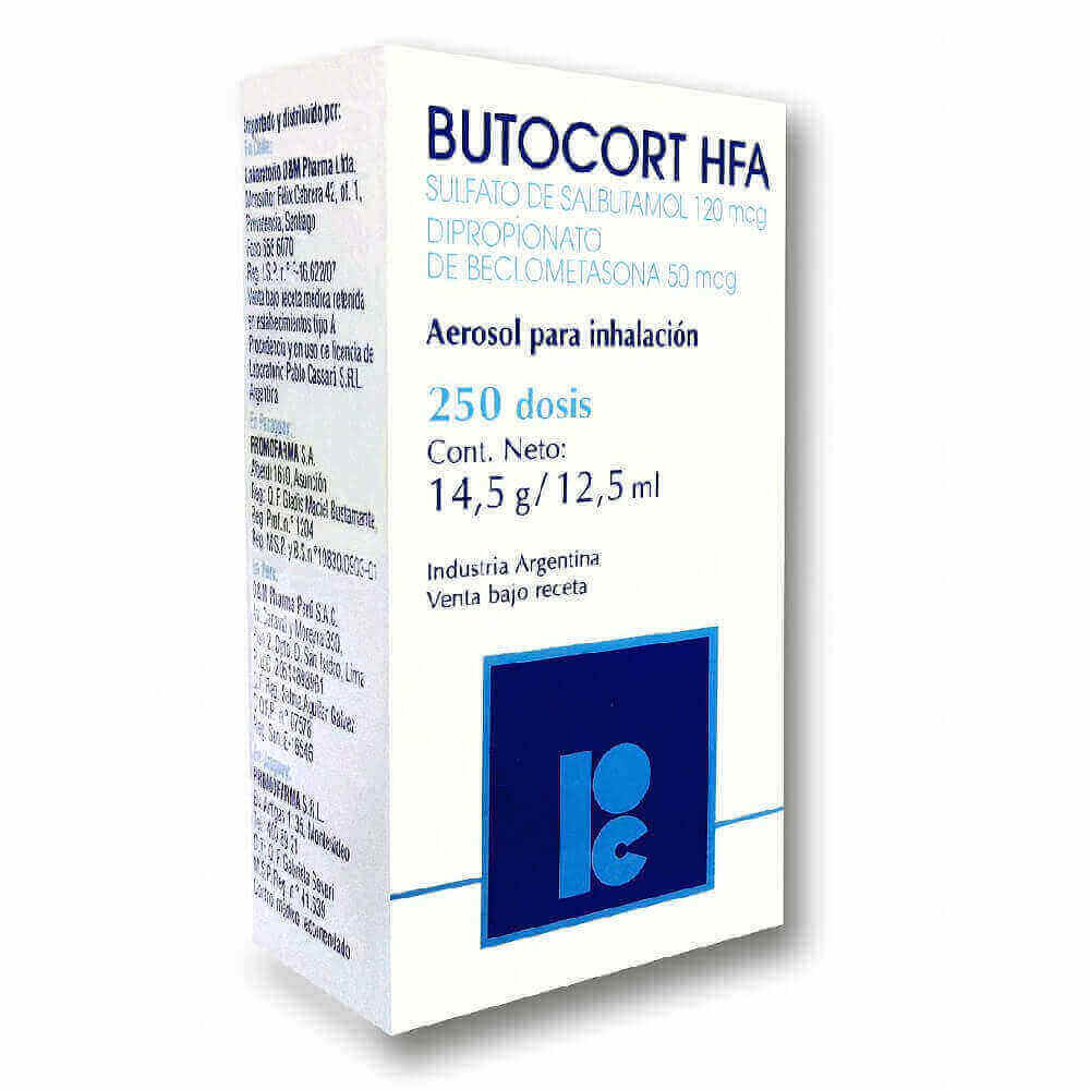 Butocort Hfa Inh Buc x 250 Dss (Salbutamol+Beclometasona)