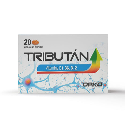 Tributan (B1,B6, B12) Cápsulas x 20 (Vitamina B1+Vitamina B2+Vitamina B6+ Vitamina B12)