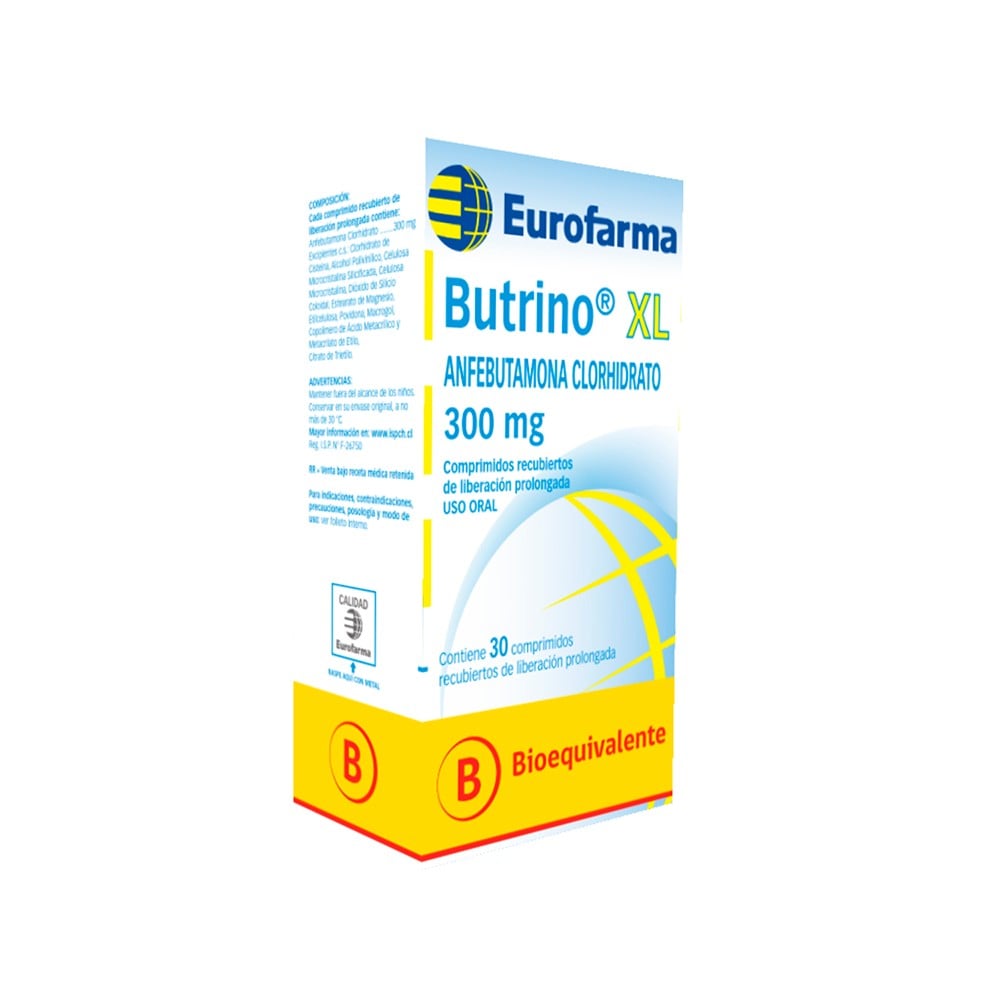 Butrino Xl 300 mg Comprimidos x 30 (Anfebutamona (Bupropion))
