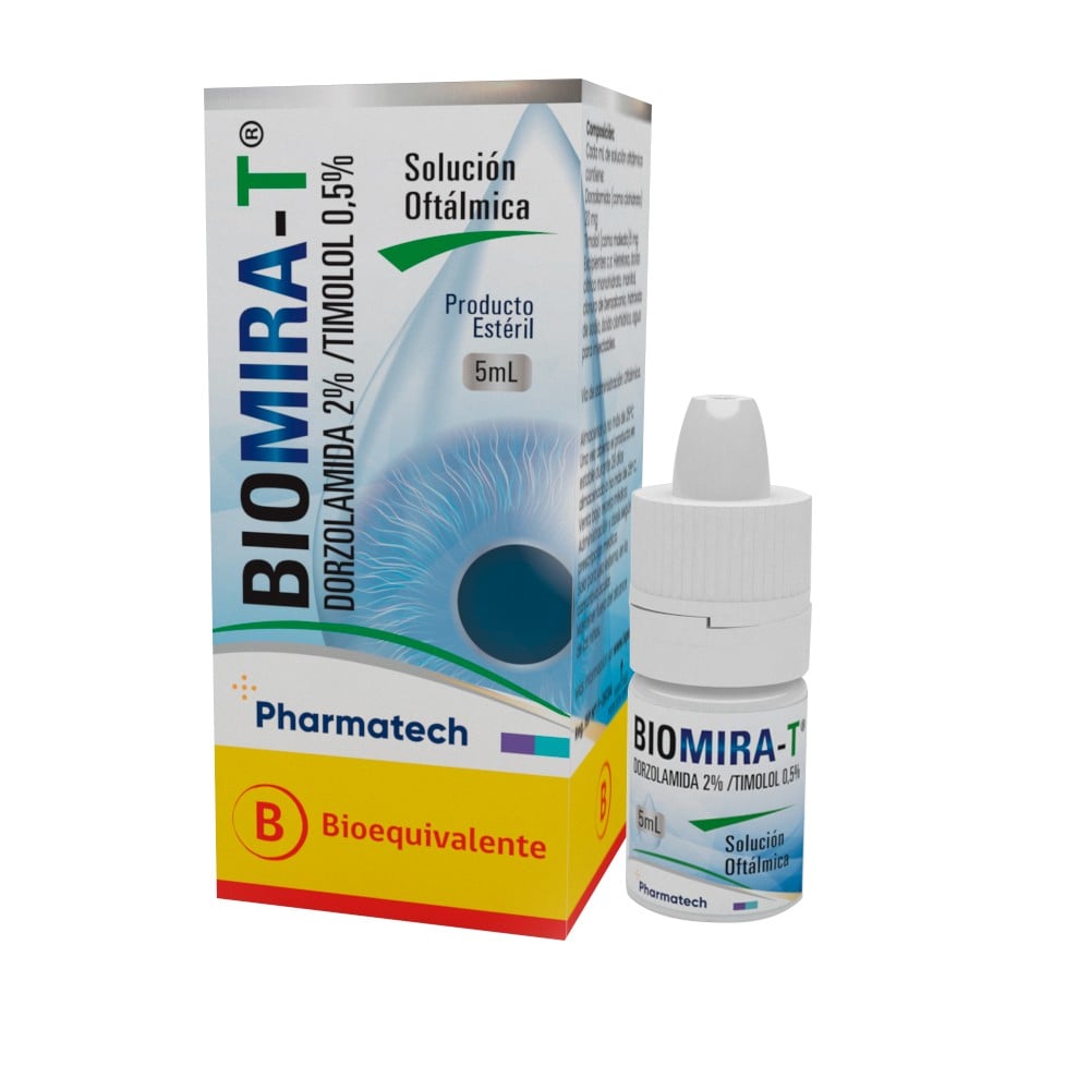 Biomira T Solución Oftálmica Dorzolamida 2% /Timolol 0,5% x 5 ml