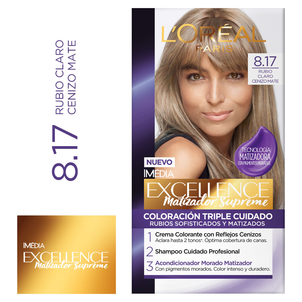 Excellence Tinte 8.17 Rubio Claro Cenizo Matte (Coloracion)