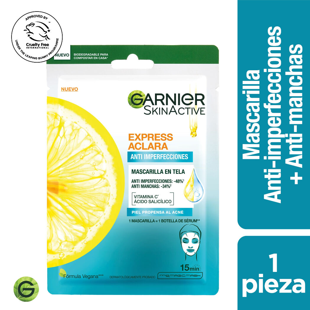 Garnier Mascarilla Active Rostro Anti Acne