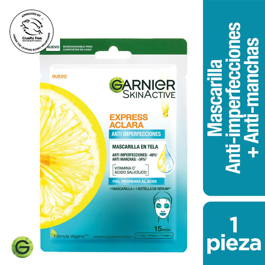 Garnier Mascarilla Active Rostro Anti Acne
