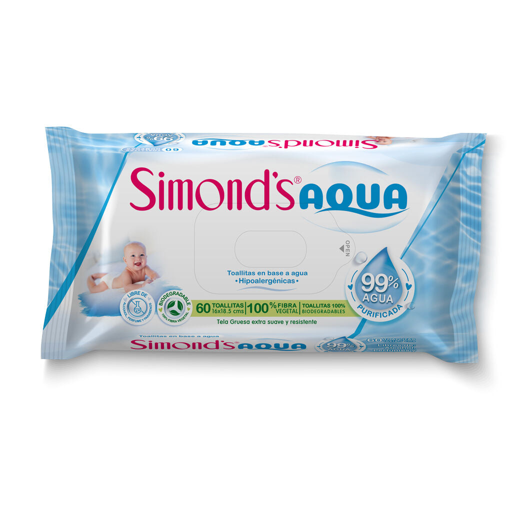 Simonds Toalla Humeda Aqua x 60 Unidades (Toallas Humedas)