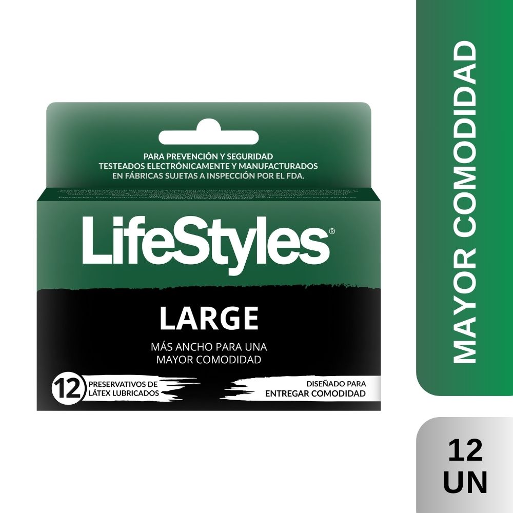 Preserv Lifestyles Large C/Esp x 12 (Preservativo)