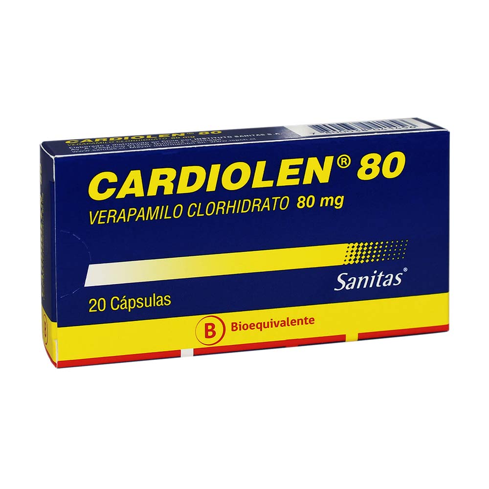 Cardiolen Cápsulas 80 mg x 20 (Verapamilo)