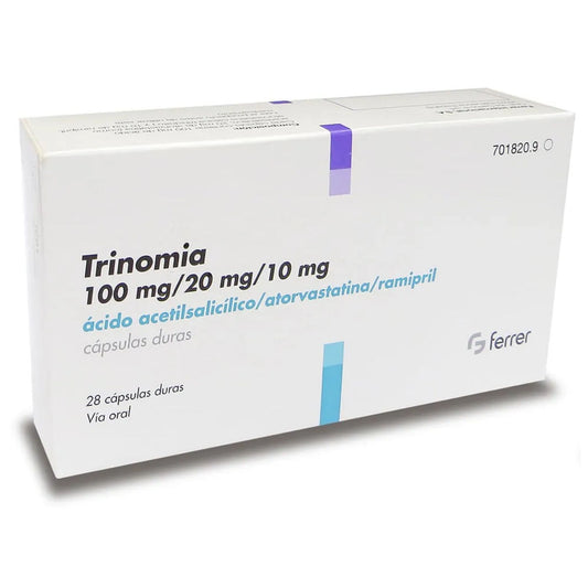 Trinomia Comprimidos 100mg/20/5 x 28 (Acido Acetilsalicilico/Atorvastatina/Ramipril)