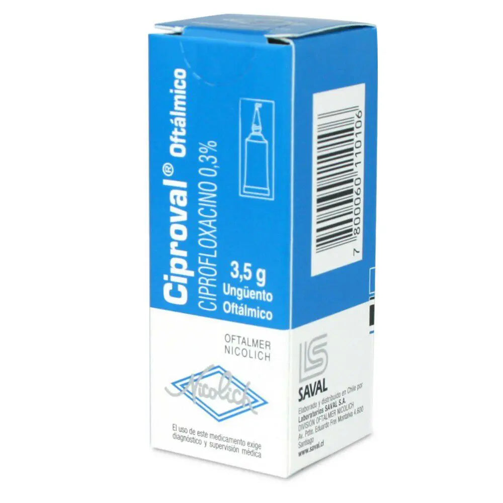 Ciproval Ungüento Oftálmica 0,3% x 3,5 Gr (Ciprofloxacino)