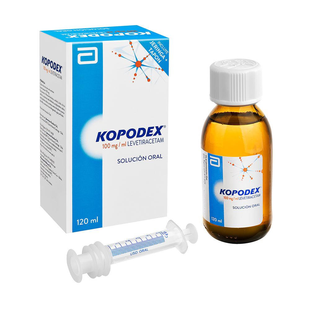 Kopodex Solución Ora 100 mg x 120 ml (Levetiracetam)