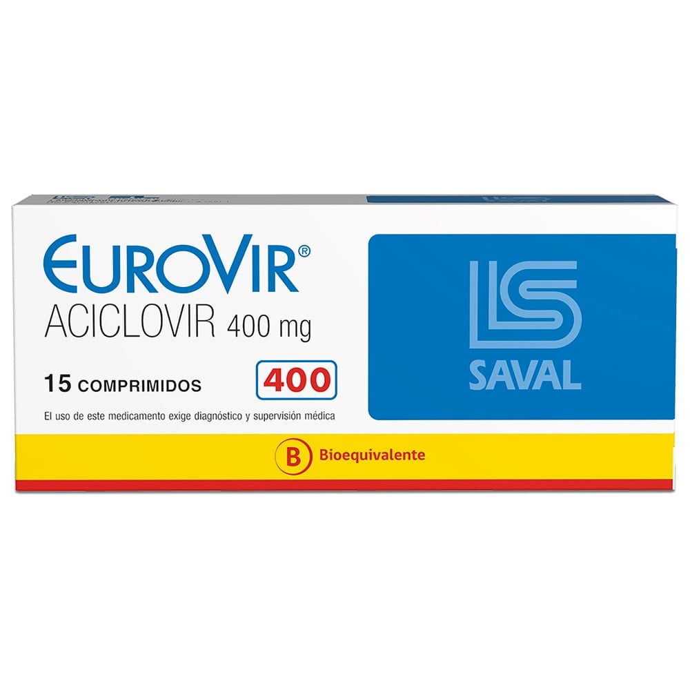 Eurovir Comprimidos 400 mg x 15 (Aciclovir)