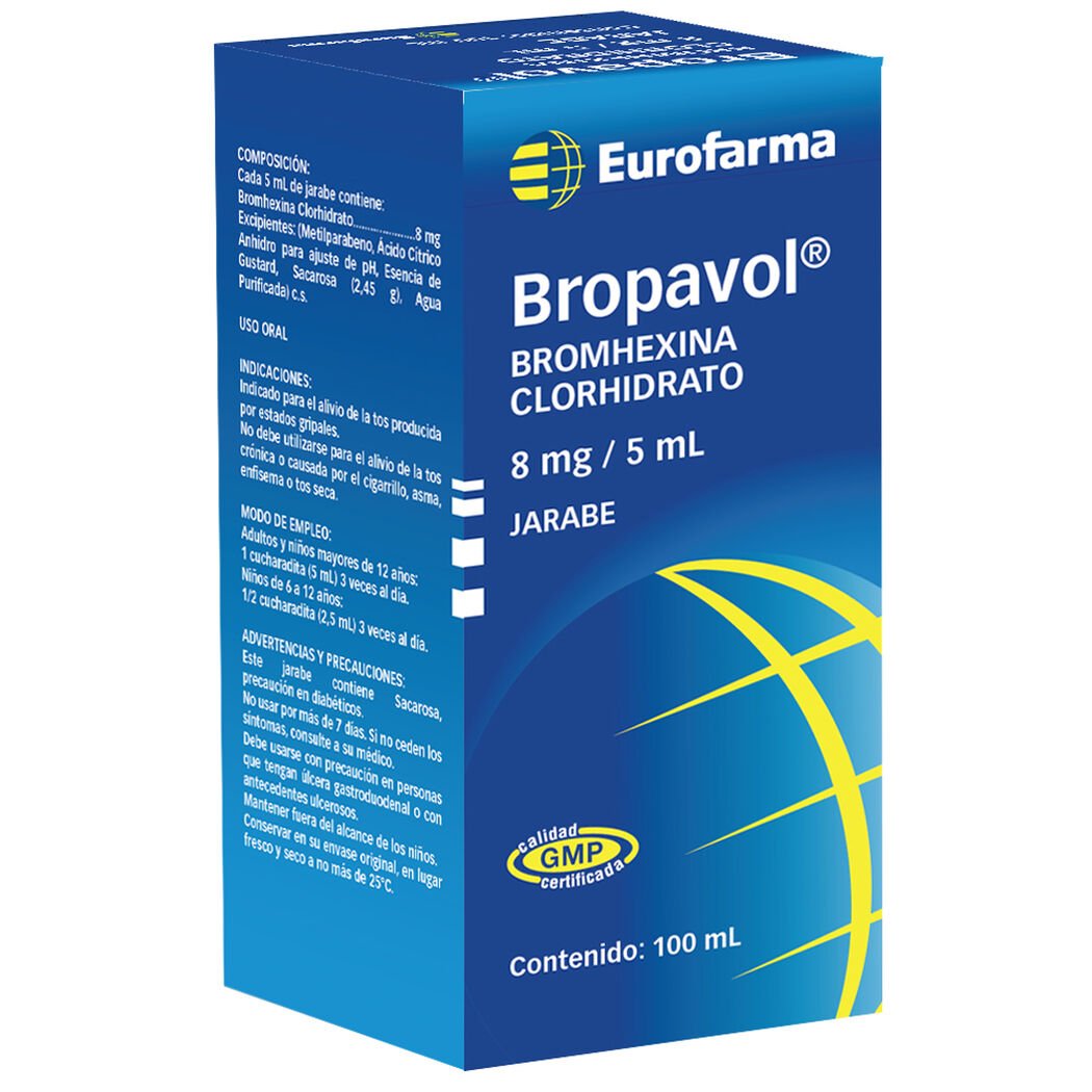 Bropavol Jarabe 8mg/5ml x 100 ml (Bromhexina)