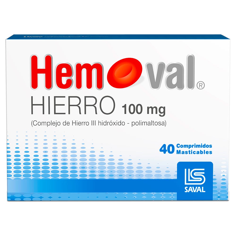 Hemoval Comprimidos Mas 100 mg x 40 (Hierro)