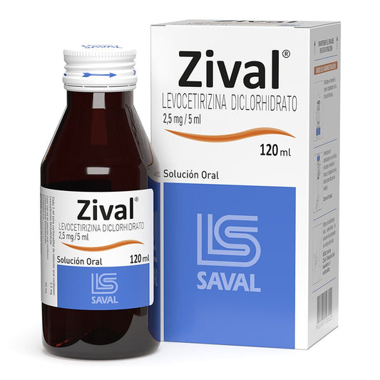 Zival Jarabe 2,5mg/5ml x 120 ml (Levocetirizina)