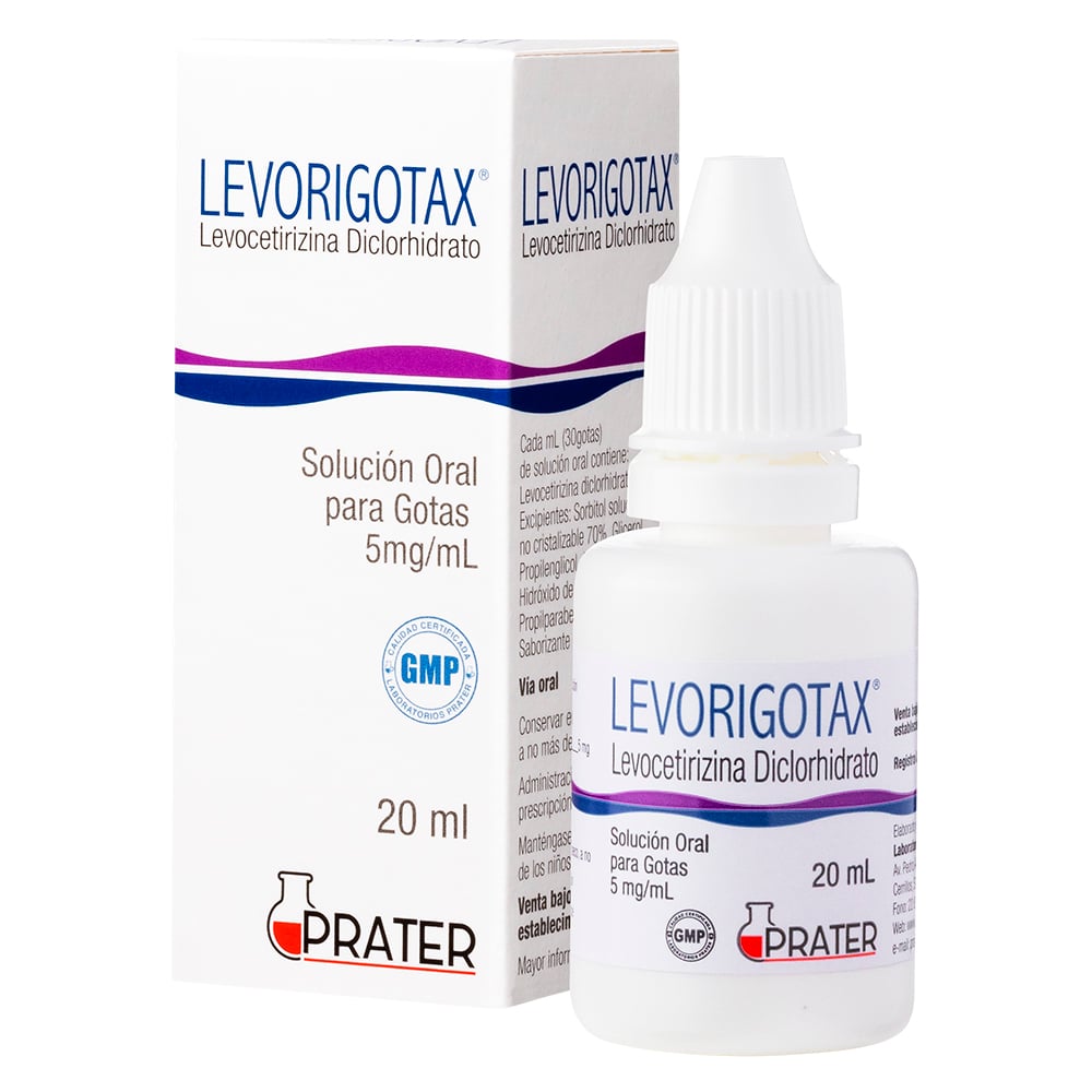 Levorigotax Gotas 5mg/ml x 20 ml (Levocetirizina)