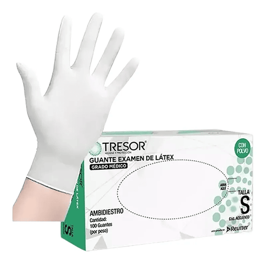 Guante Examen Latex L/P Tresor L x 100 Unidades