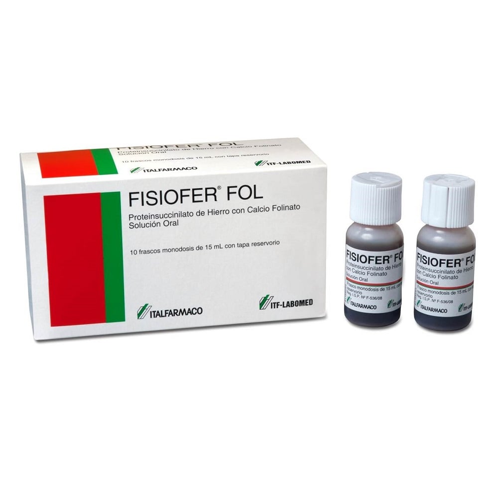 Fisiofer Fol Jarabe 15 ml x 10 (Proteinsuccilinato De Hierro/Calcio)