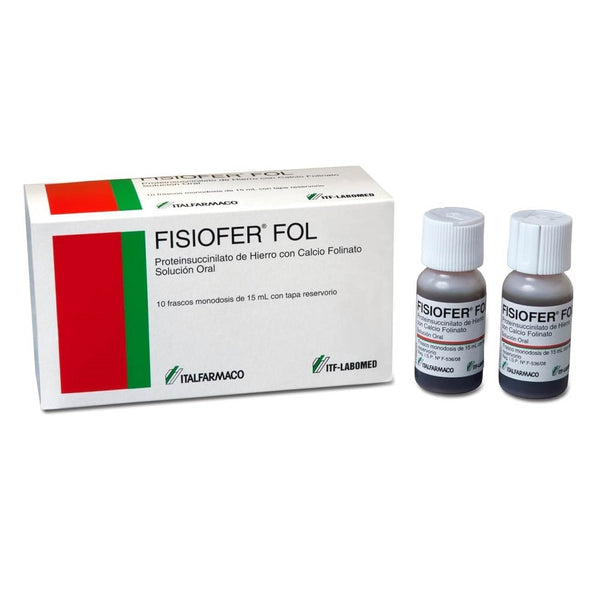 Fisiofer Fol Jarabe 15 ml x 10 (Proteinsuccilinato De Hierro/Calcio)