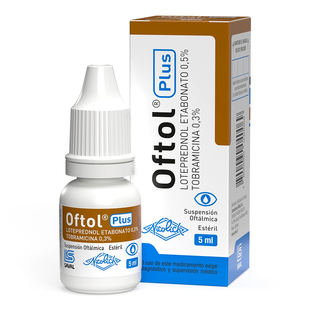 Oftol Plus Solución Oftálmica x 5 ml (Loteprednol/Tobramicina)