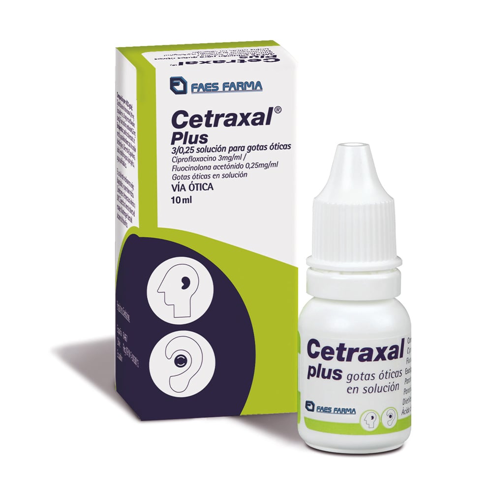 Cetraxal Plus Oto Gotas x 10 ml (Ciprofloxacino/Fluocinolona)