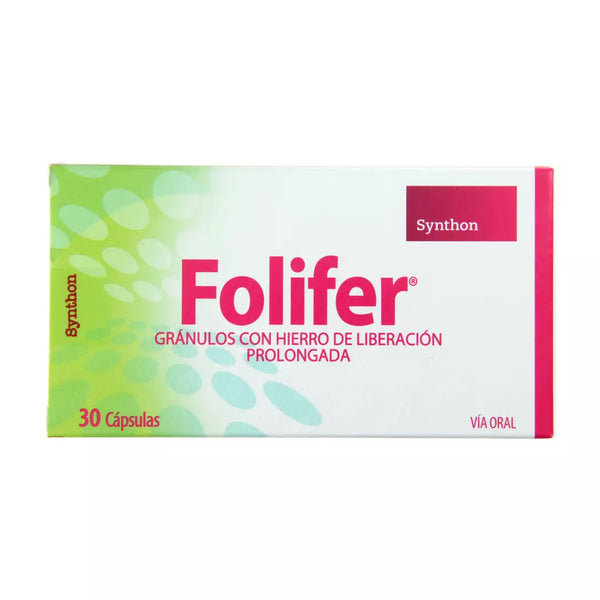 Folifer Cápsulas x 30 (Vit C/Ac Folico/Vit B12/Hierro)