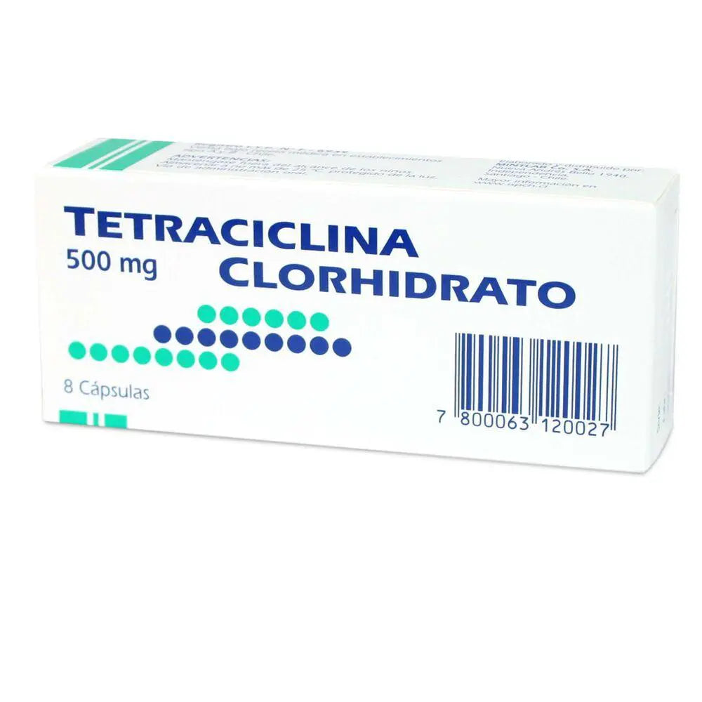 Tetraciclina Cápsulas 500 mg x 8 Mint
